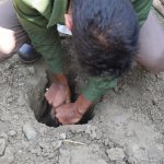 Collecting soil in coastal region Feni
