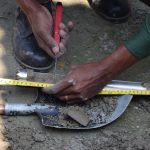 Cutting of Soil samples in coastal region Feni