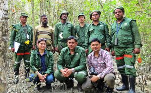 Field team with BFI team during quality check in the Sundarbans